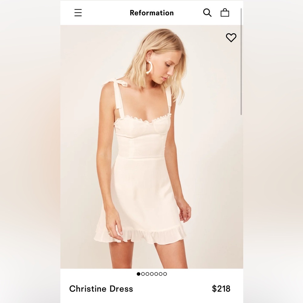 Reformation - Christine - new dress. Size 8. White.